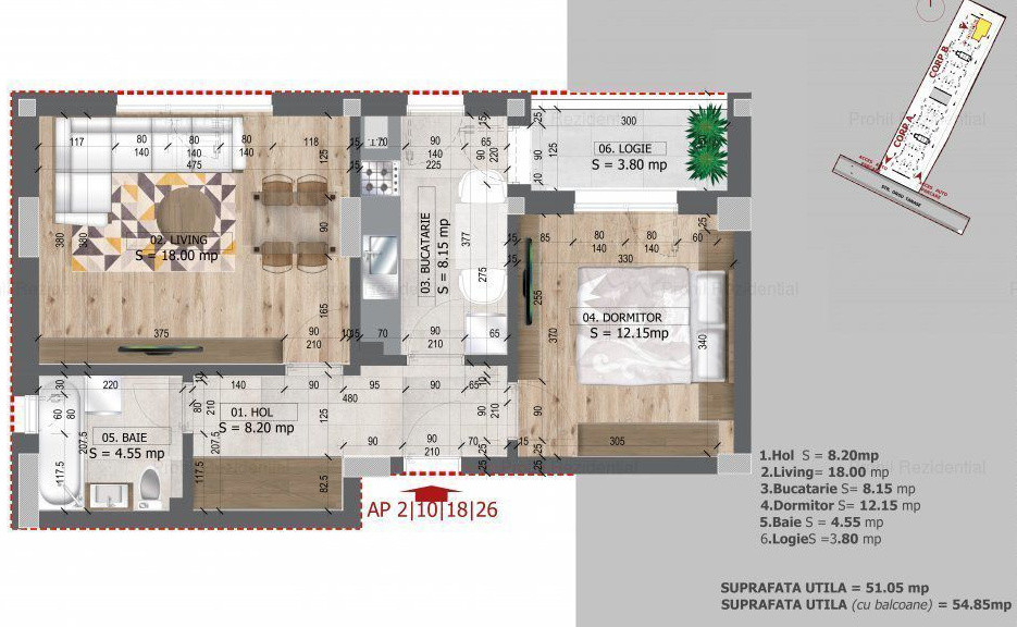 Apartament 2 camere-bloc nou-decomandat-parcare-zona Aparatorii Patriei