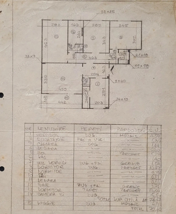 Apartament 4 camere - decomandat - Titan 