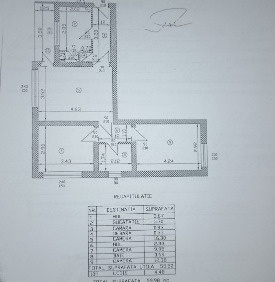 Apartament - 3 camere - semidecomandat -Titan 