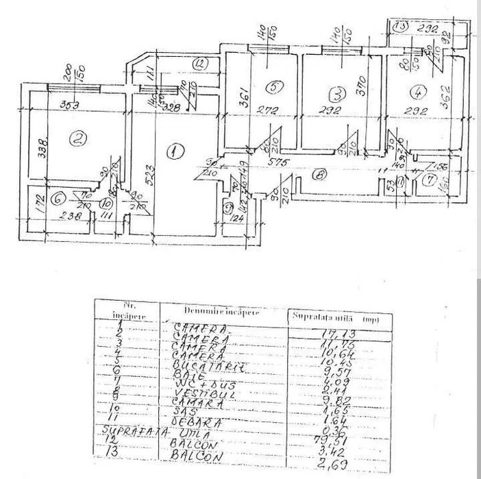 Apartament - 4 camere - semidecomandat - Calea Mosilor
