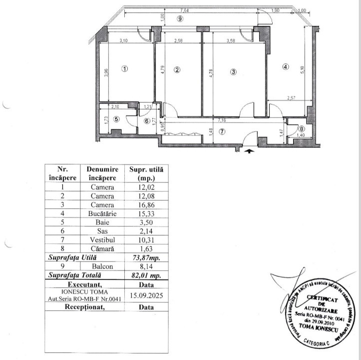 Apartament - 3 camere - decomandat - Ion Mihalache 