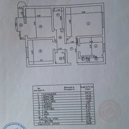 Apartament - 3 camere - decomandat - Doamna Ghica 