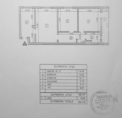 Apartament - 3 camere - semidecomandat - Iancului