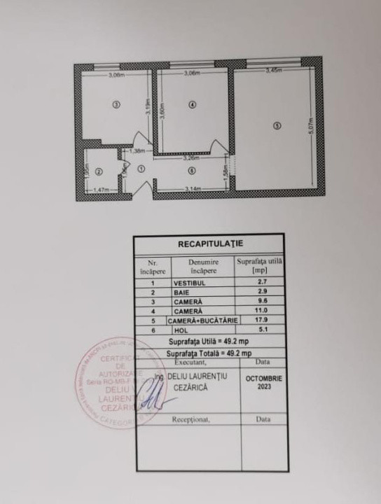 Apartament 2 camere transformat in 3 -centrala proprie-zona Politehnica