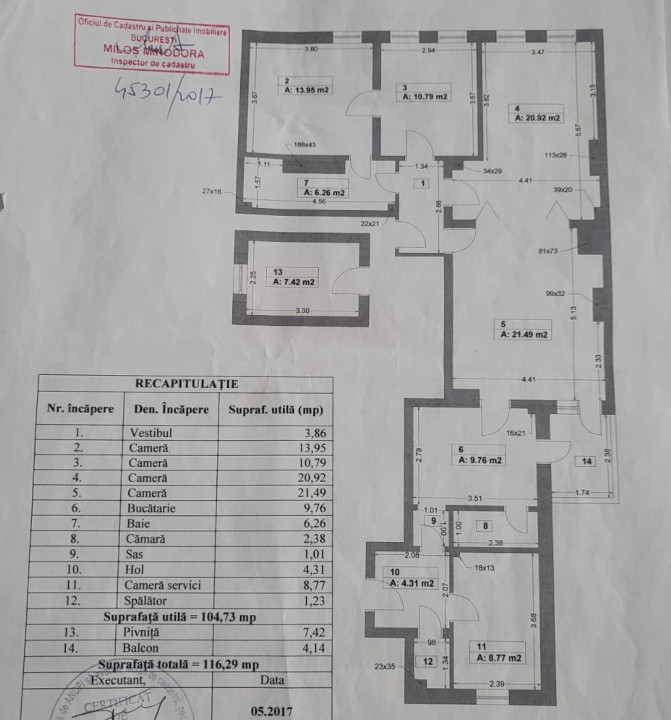 Apartament 4 camere decomandat - zona Capitale