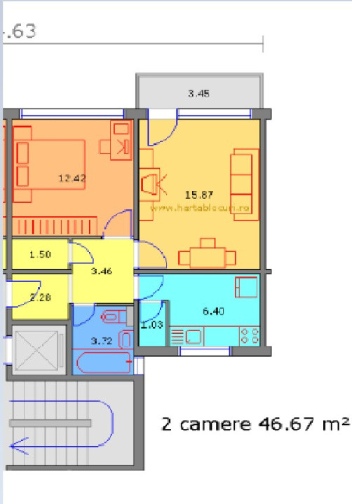 Apartament 2 camere Toporasi