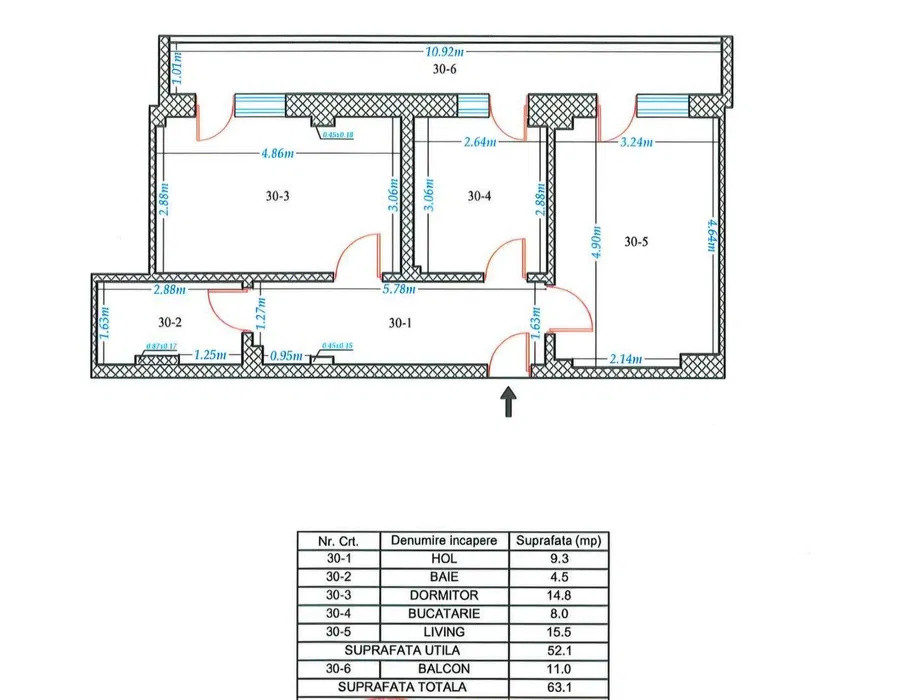 Apartament 2 camere, loc de parcare inclus - Postalionului