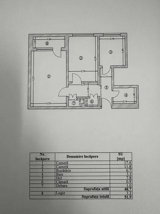 Apartament 2 camere-decomandat-zona Titan