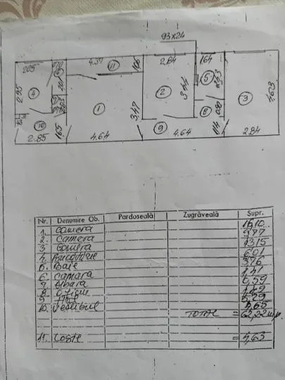 Apartament 3 camere  semidecomandat – Bercei 