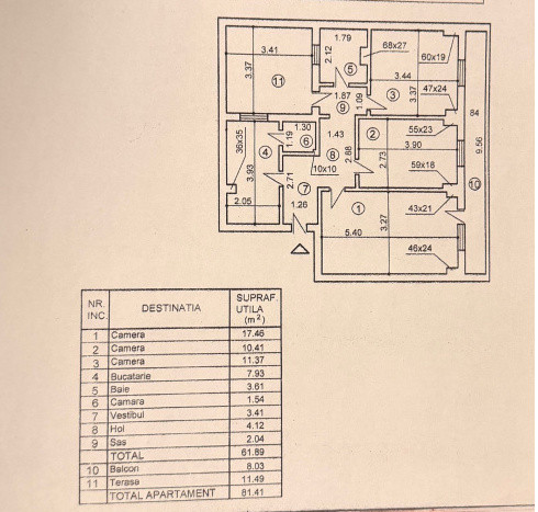 Apartament 3 camere + terasa Brancoveanu - Spitalul de copii Marie Curie 