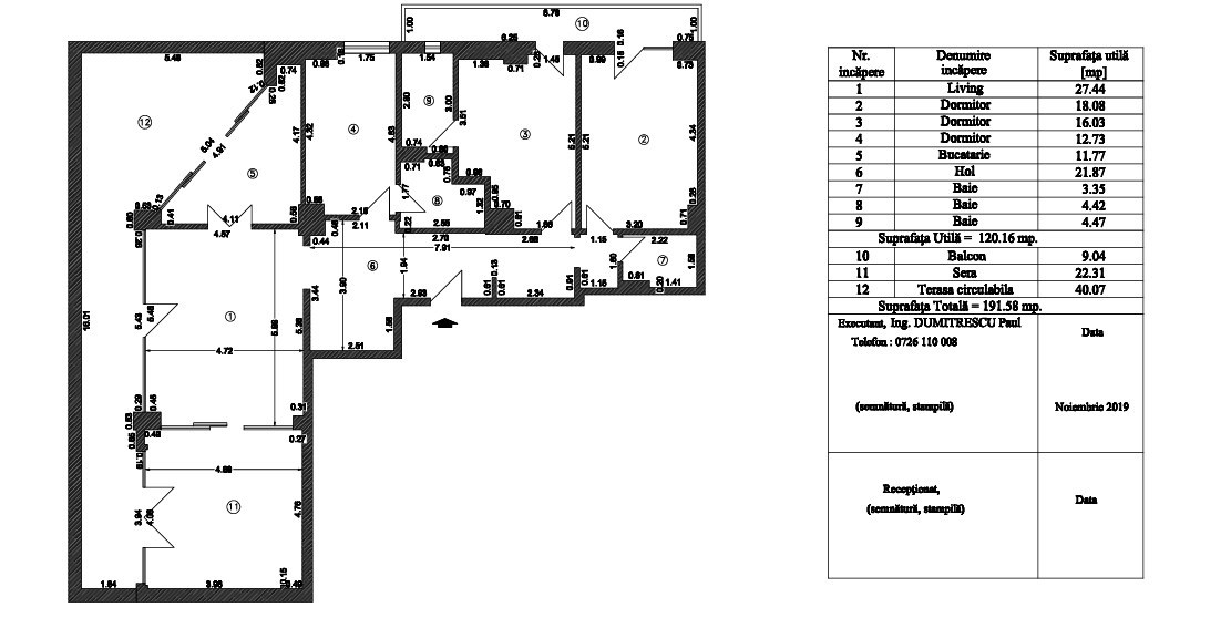Apartament 4 camere-decomandat- parcare subterana-terasa-zona Grozavesti
