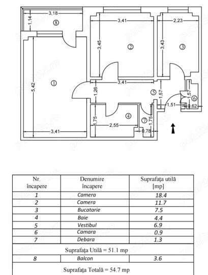 Apartament 2 camere decomandat zona Gorjului