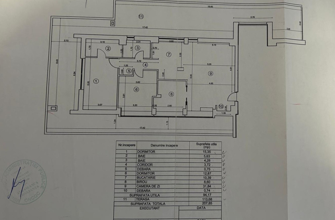 Apartament de vanzare– 4 camere-terasa-parcare-zona Tineretului