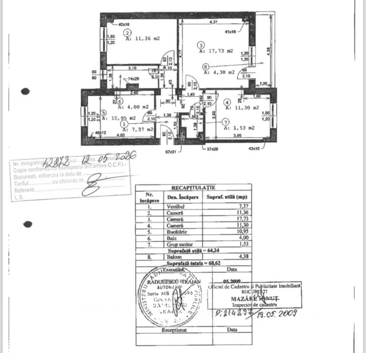 Apartament - 3 camere - semidecomandat - Tineretului 