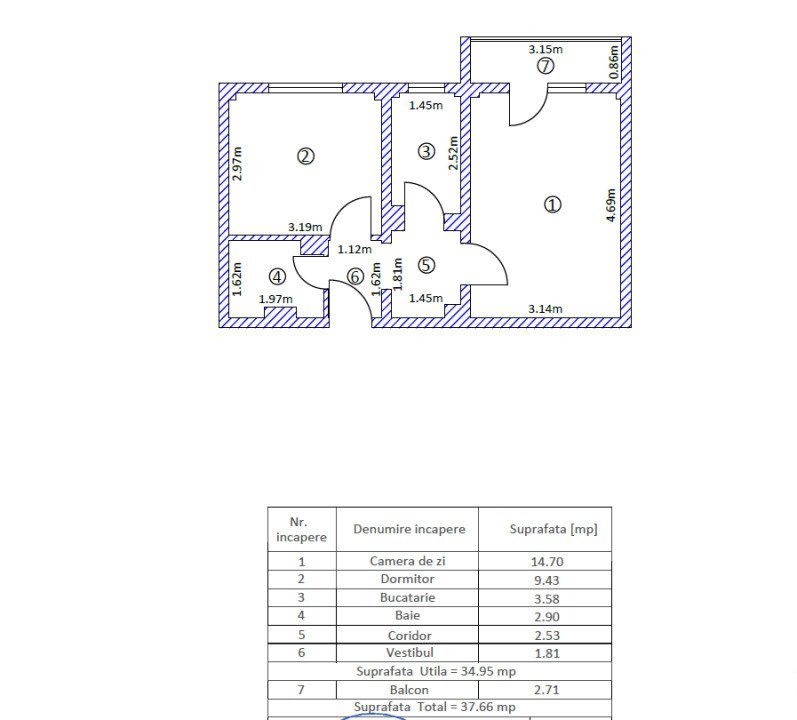 Apartament 2 camere – Pantelimon