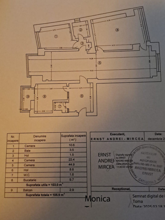 Apartament 4 camere-spatios-centrala proprie- zona Unirii / Biblioteca Nationala