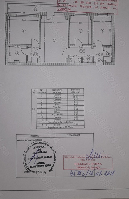 Apartament 3 camere semidecomandat/etaj 6/ 1986-- Tei 