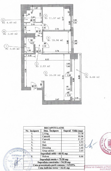 APARTAMENT 3 CAMERE-CALEA 13 SEPTEMBRIE-SEBASTIAN-PROSPER-BLOC NOU