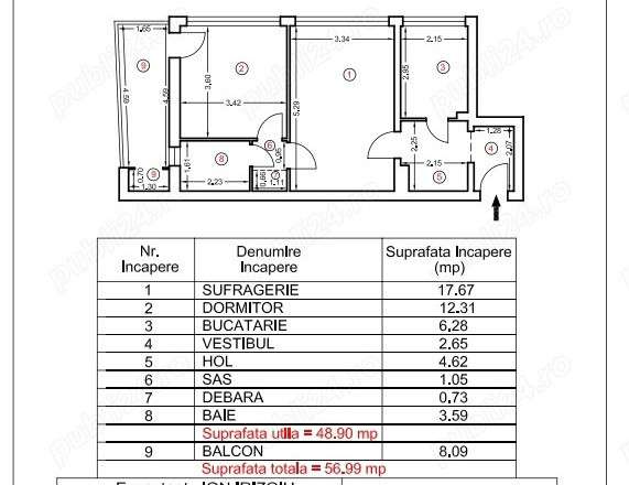 Apartament 2 camere - BLOC ANVELOPAT - zona CAMPIA LIBERTATII 