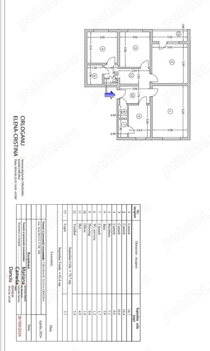 Apartament 4 camere - BLOC ANVELOPAT - 80 mp UTILI - zona DRUMUL GAZARULUI 