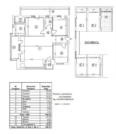 APARTAMENT DE 3 CAMERE, 104 MP UTILI, FLOREASCA