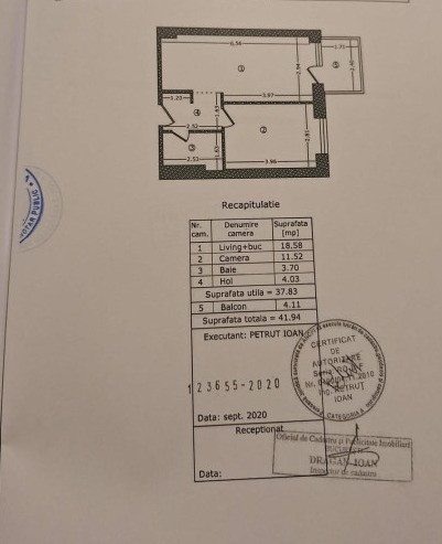 Apartament tip studio - LOC DE PARCARE SUPRATERAN - Parcului 20 