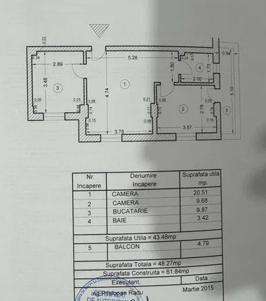 Apartament 2 camere Popesti Leordeni-Loc de Parcare