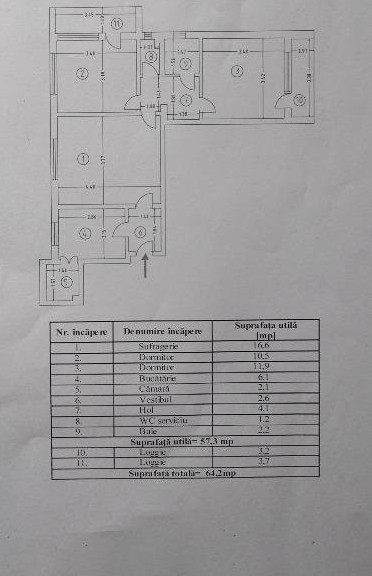 APARTAMENT 3 CAMERE DECOMANDAT ETAJ 1 - DIMITRIE CANTEMIR 