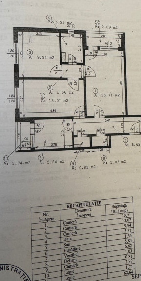 APARTAMENT 3 CAMERE - PIATA PROGRESUL - DE RENOVAT