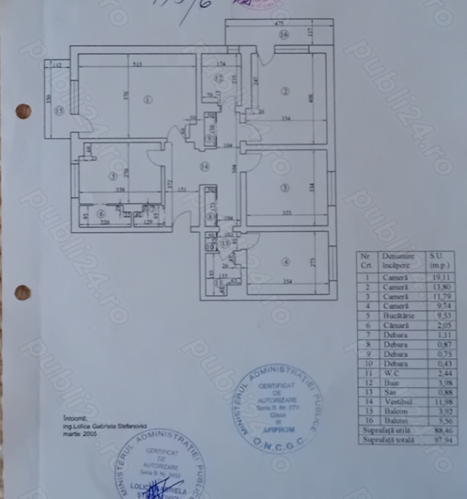 APARTAMENT 4 CAMERE-RAHOVA-PECINEAGA-2 BAI-2 BALCOANE-CENTRALA