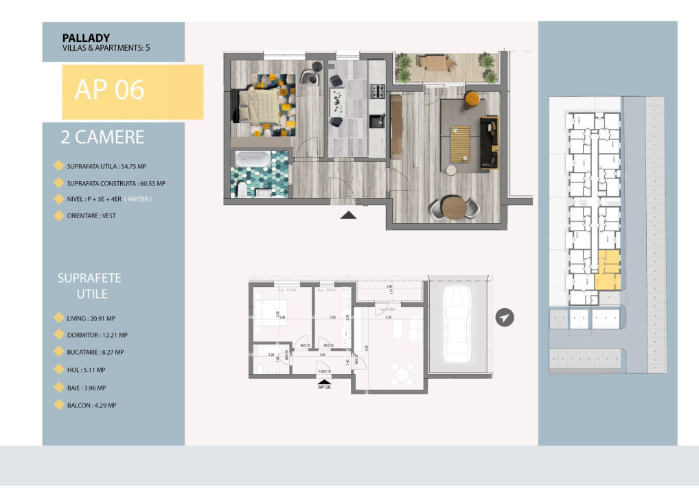 Aartament Decomandat 2 Camere ultrafinisaje constructie 2023 Pallady