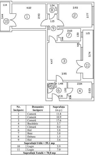 Apartament 3 camere Dristor-Urgenta 3