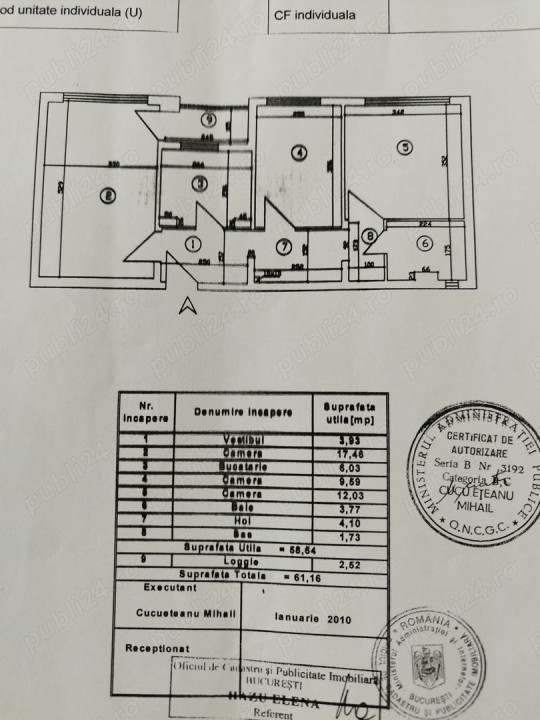 Apartament 3 camere Pantelimon