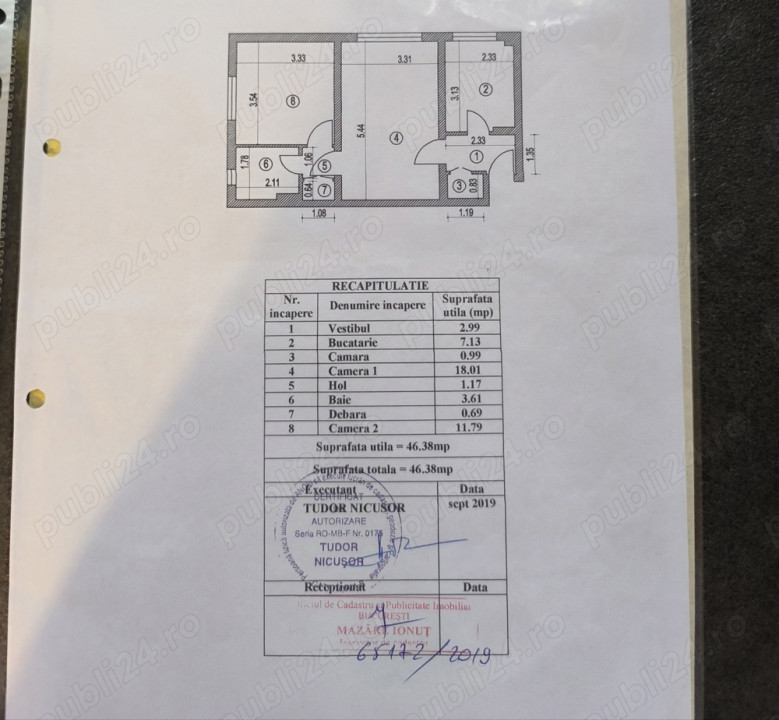 Apartament 2 camere - MOVILAT UTILAT - zona BRANCOVEANU