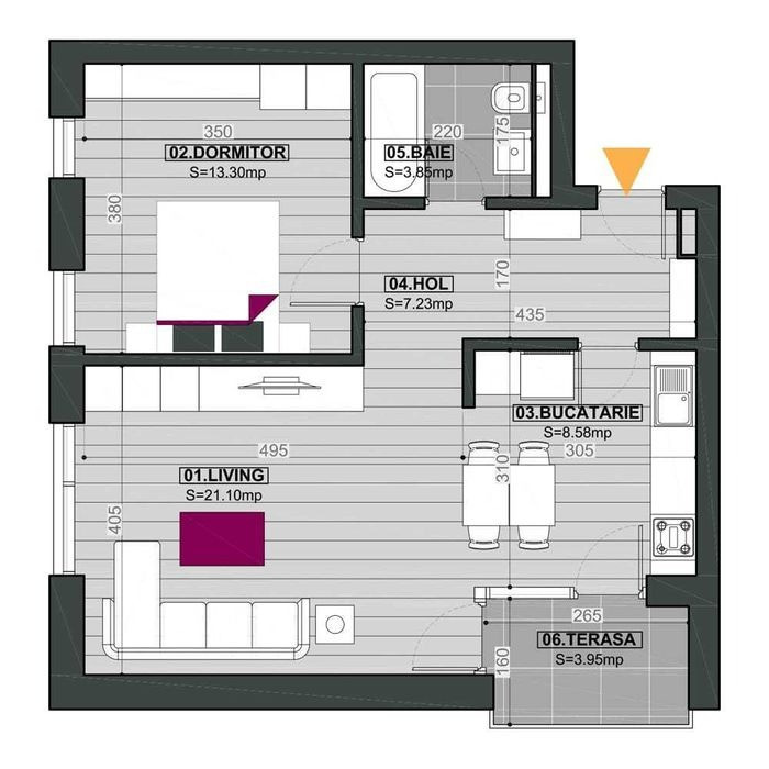 Apartament 2 camere, Bloc Modern, Zona Aviatiei 