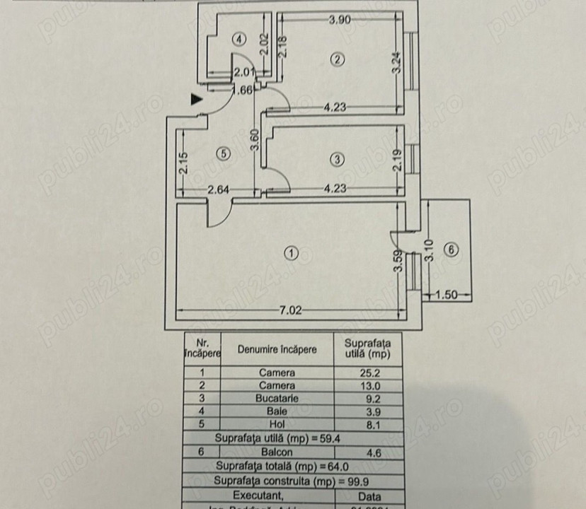 2 CAMERE EXIGENT PLAZA - ETAJ 1 - 59 MP