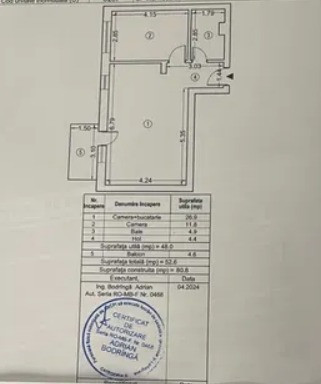 2 CAMERE - EXIGENT - ETAJ 2 - FINISAT 