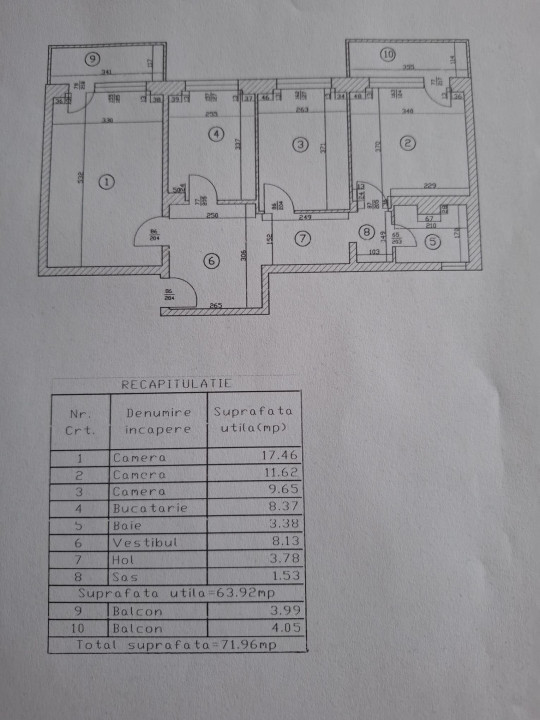 APARTAMENT 3 CAMERE-SOS.ALEXANDRIEI-TEIUS-RAHOVA-BLOC REABILITAT