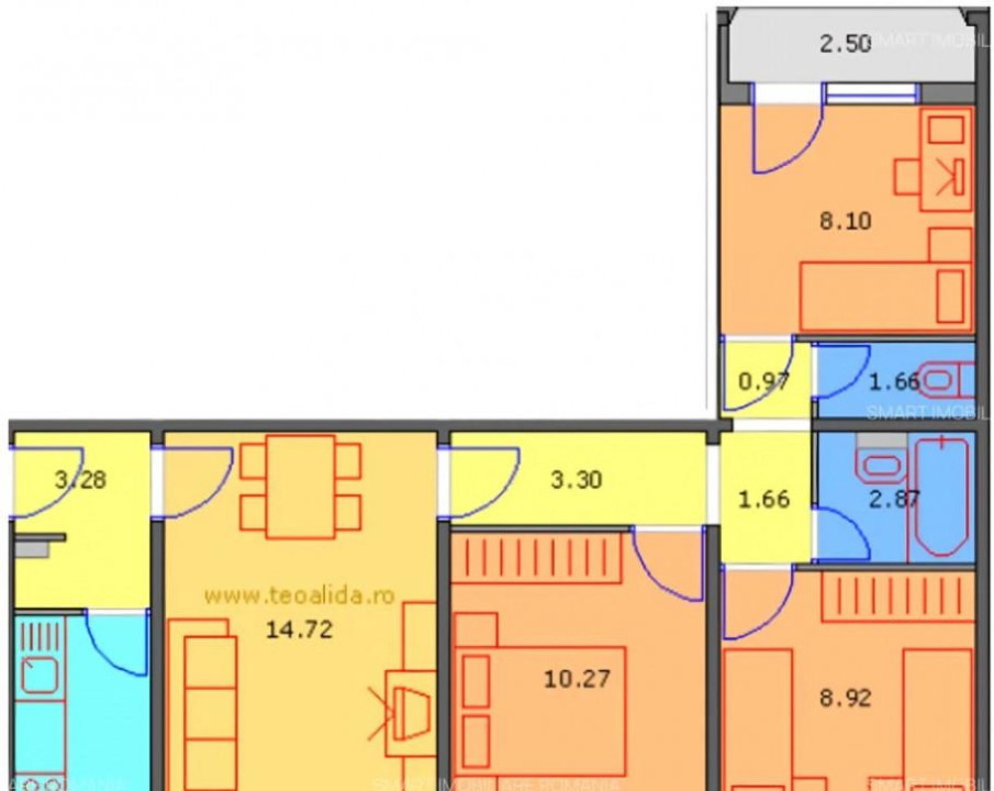 APARTAMENT 4 CAMERE - MILITARI - MOBILAT 