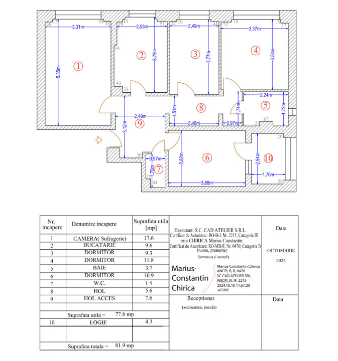 APARTAMENT 4 CAMERE - DECOMANDAT - 3 MIN PARC