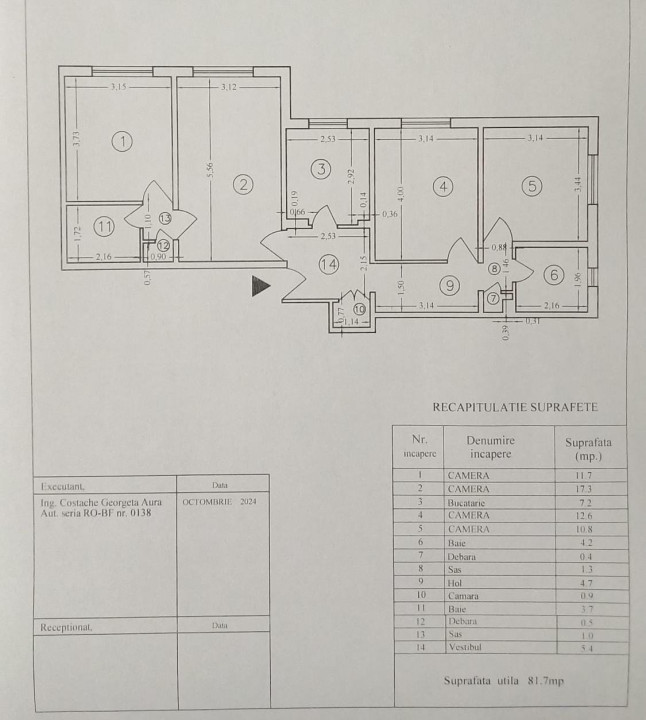 Apartament 4 Camere - 82 Mp - Plaza Romania- Lujerului