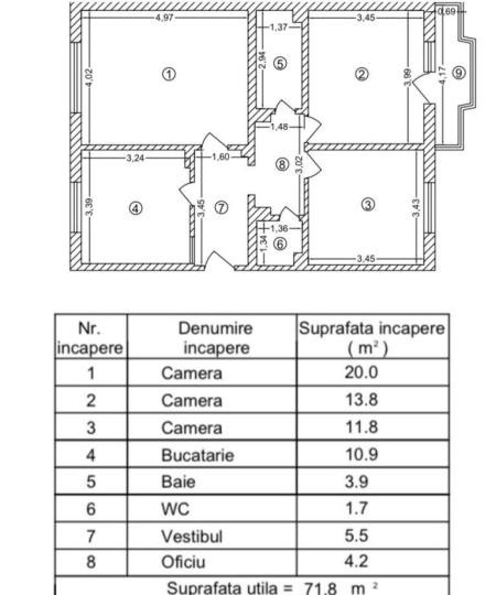APARTAMENT 3 CAMERE TRAFIC GREU -LIBERTY MALL