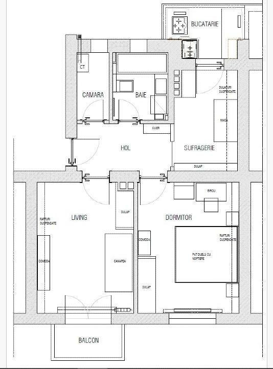 Apartament 2 camere, Mobilat modern, Zona 1 Mai