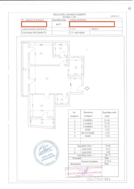 Apartament 3 camere-centrala-parcare-zona Decebal