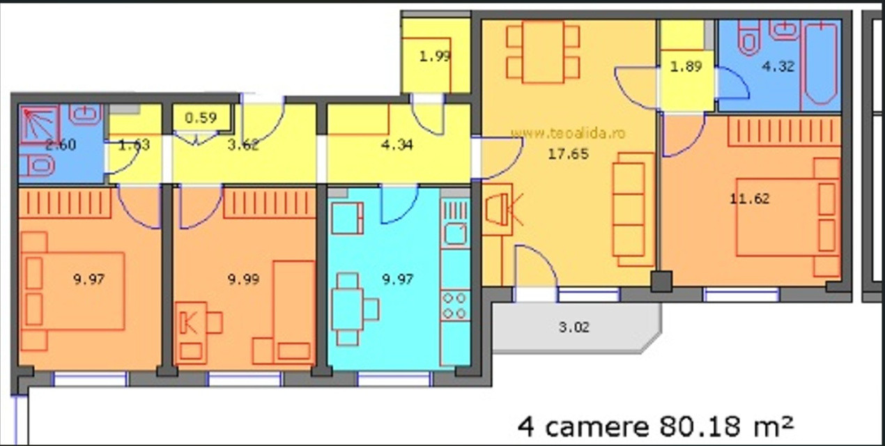 Apartament 4 camere Piata Sudului -Brancoveanu
