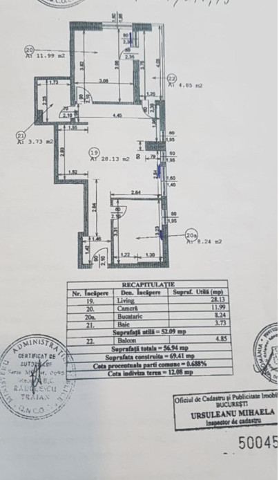 APARTAMENT 2 CAMERE-13 SEPTEMBRIE-SEBASTIAN-PROSPER-BLOC NOU