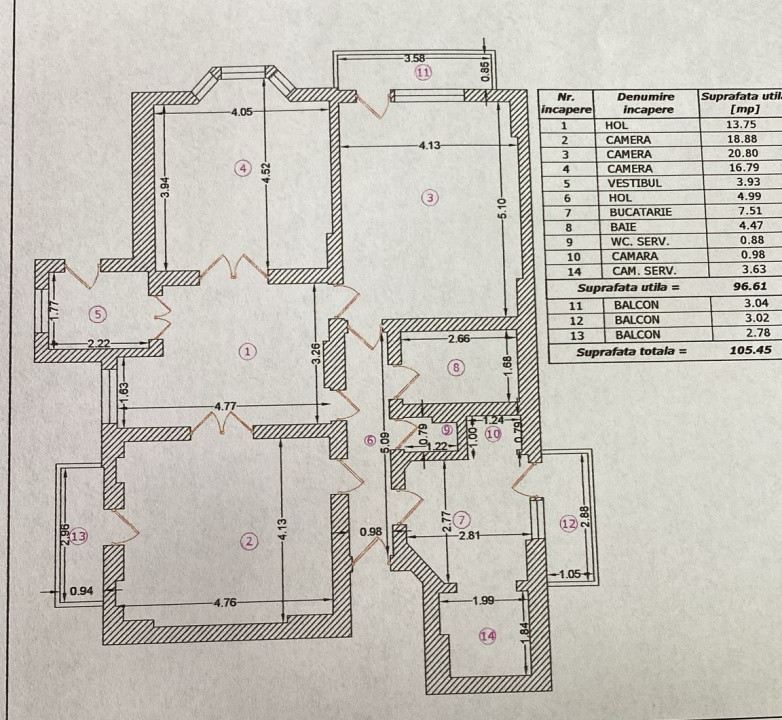 Apartament 3 camere- decomandat-zona Calea Calarasilor / Hala Traian