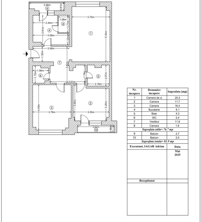 Apartament 3 camere- decomandat- ultracentral-zona Unirii